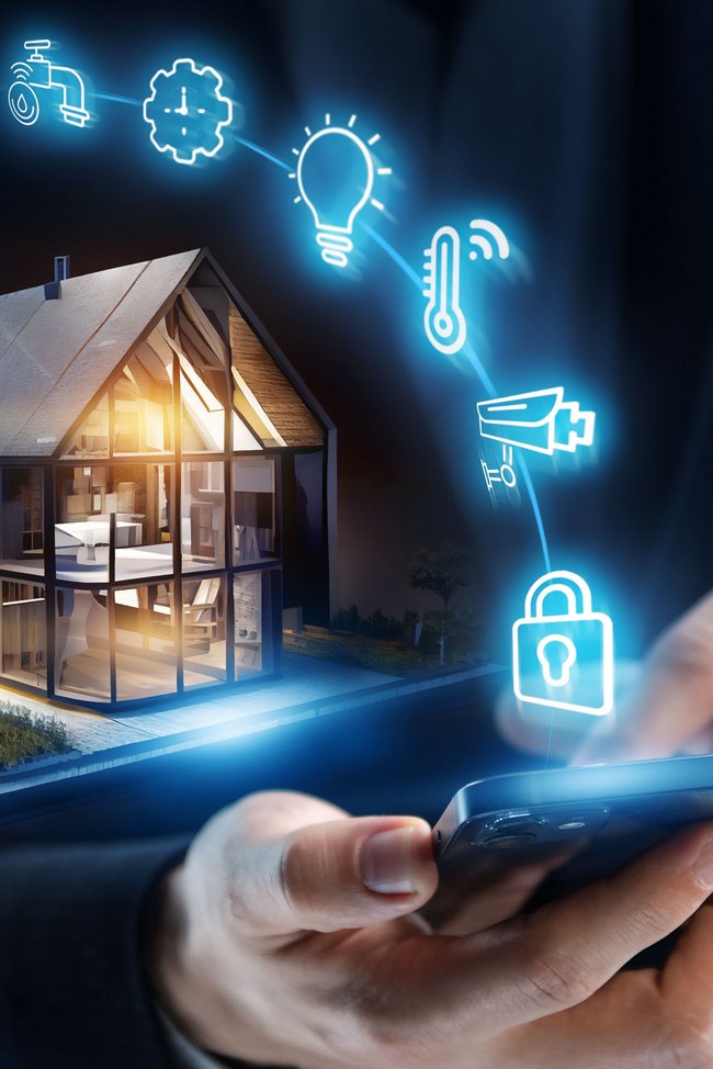 Smart home concept. Remote control and home management