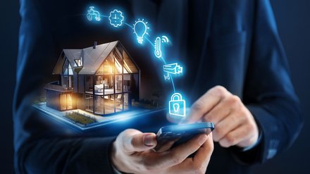 2239959019 Smart home concept. Remote control and home management